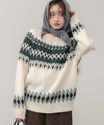 ノルディック柄ニット」に該当するホワイト/白色系のファッション通販