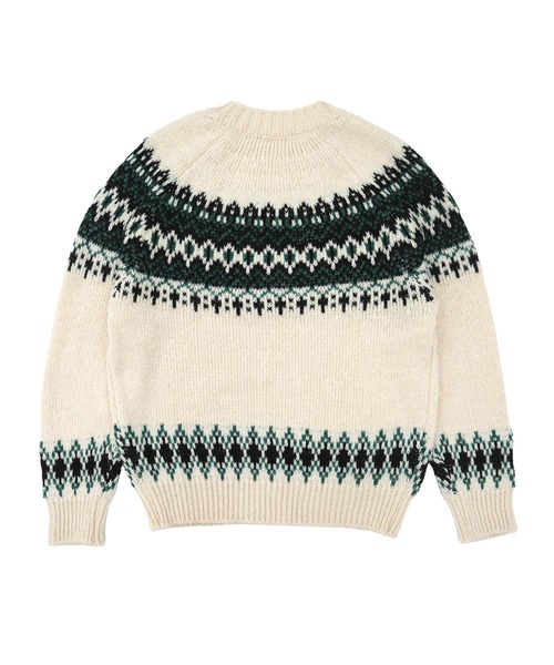 HEILIS（ヘイリス）の「ノルディック柄クルーニットトップス / アイボリー ベージュ グレー ノルディック ニット トップス クルーネック 長袖 秋服 冬服 韓国 デート クリスマス ギフト 忘年会 カジュアル ガーリー 保温 柄（ニット/セーター・レディース・アイボリー/グレー・FREE）」の18枚目の写真
