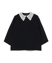 EFFE BEAMS | ROOM NO.8 BLACK / レースカラー ドルマンスリーブ ニット(ニット/セーター)