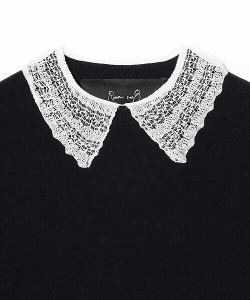 EFFE BEAMS（エッフェビームス）の「ROOM NO.8 BLACK / レースカラー ドルマンスリーブ ニット（ニット/セーター・レディース・ブラック・ONE SIZE）」の3枚目の写真