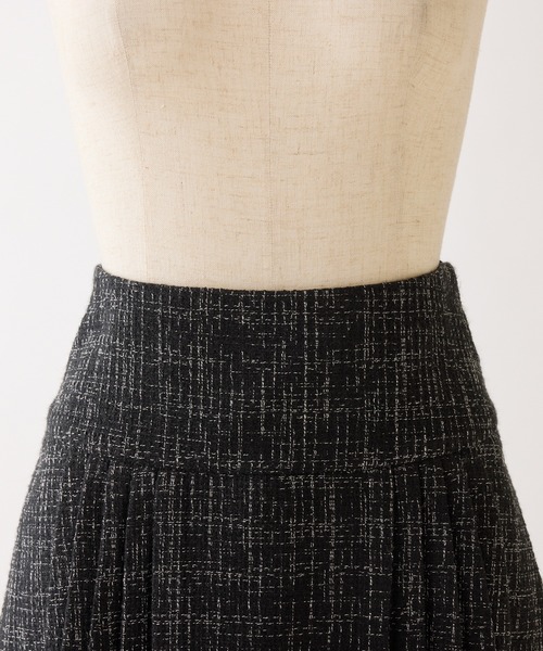 one after another NICE CLAUP（ワンアフターアナザーナイスクラップ）の「【premium order】サイズ展開あり/セットで着れる/ツイードプリーツスカート（スカート・レディース・アイボリー/ブラック/ミント/グレー・SMALL/MEDIUM）」の5枚目の写真