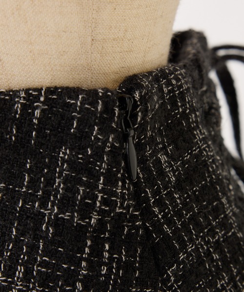 one after another NICE CLAUP（ワンアフターアナザーナイスクラップ）の「【premium order】サイズ展開あり/セットで着れる/ツイードプリーツスカート（スカート・レディース・アイボリー/ブラック/ミント/グレー・SMALL/MEDIUM）」の6枚目の写真