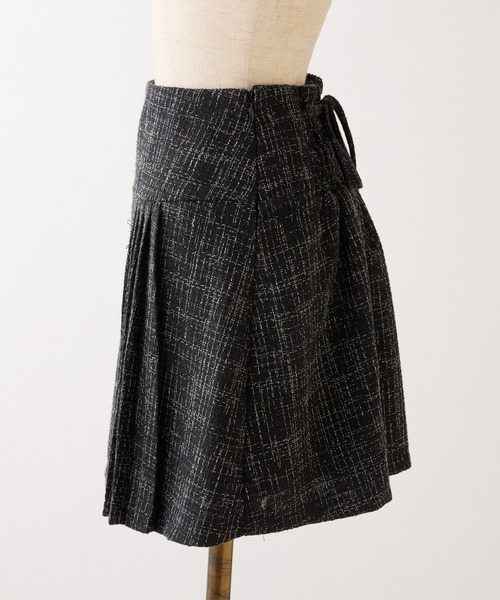 one after another NICE CLAUP（ワンアフターアナザーナイスクラップ）の「【premium order】サイズ展開あり/セットで着れる/ツイードプリーツスカート（スカート・レディース・アイボリー/ブラック/ミント/グレー・SMALL/MEDIUM）」の8枚目の写真