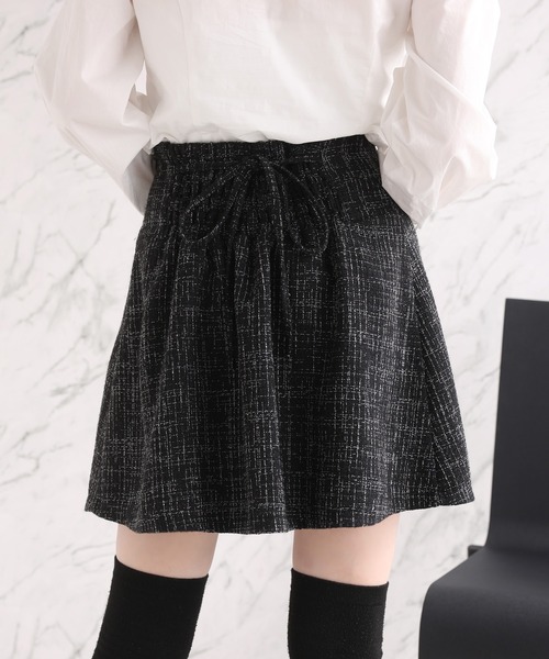 one after another NICE CLAUP（ワンアフターアナザーナイスクラップ）の「【premium order】サイズ展開あり/セットで着れる/ツイードプリーツスカート（スカート・レディース・アイボリー/ブラック/ミント/グレー・SMALL/MEDIUM）」の16枚目の写真
