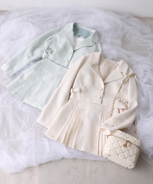 one after another NICE CLAUP（ワンアフターアナザーナイスクラップ）の「【premium order】サイズ展開あり/セットで着れる/ツイードプリーツスカート（スカート・レディース・アイボリー/ブラック/ミント/グレー・SMALL/MEDIUM）」の17枚目の写真