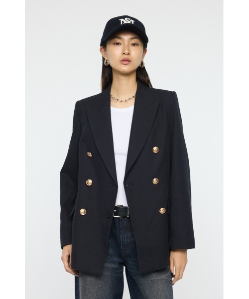 MOUSSY(マウジー)の「【26年SS新作】DOUBLE BREASTED ジャケット(テーラードジャケット・レディース・ダークネイビー/ベージュ・1/2)」の2枚目の写真