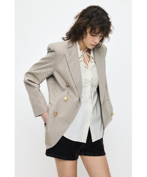 MOUSSY(マウジー)の「【26年SS新作】DOUBLE BREASTED ジャケット(テーラードジャケット・レディース・ダークネイビー/ベージュ・1/2)」の18枚目の写真
