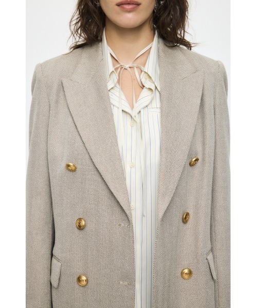 MOUSSY(マウジー)の「【26年SS新作】DOUBLE BREASTED ジャケット(テーラードジャケット・レディース・ダークネイビー/ベージュ・1/2)」の9枚目の写真