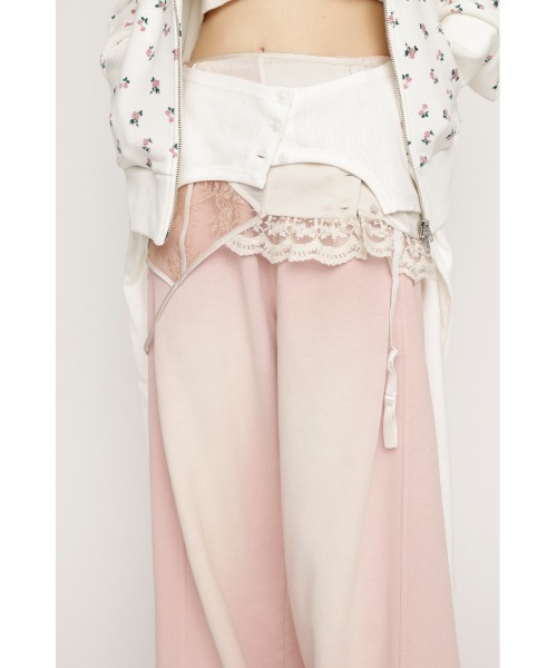 SLY(スライ)の「LINGERIE CARDIGAN WRAP ランジェリー カーディガン ラップ 春服(スカート・レディース・グレー/ホワイト・FREE)」の4枚目の写真