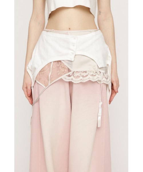 SLY(スライ)の「LINGERIE CARDIGAN WRAP ランジェリー カーディガン ラップ 春服(スカート・レディース・グレー/ホワイト・FREE)」の5枚目の写真