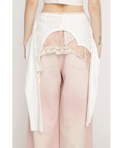 SLY(スライ)の「LINGERIE CARDIGAN WRAP ランジェリー カーディガン ラップ 春服(スカート・レディース・グレー/ホワイト・FREE)」の7枚目の写真