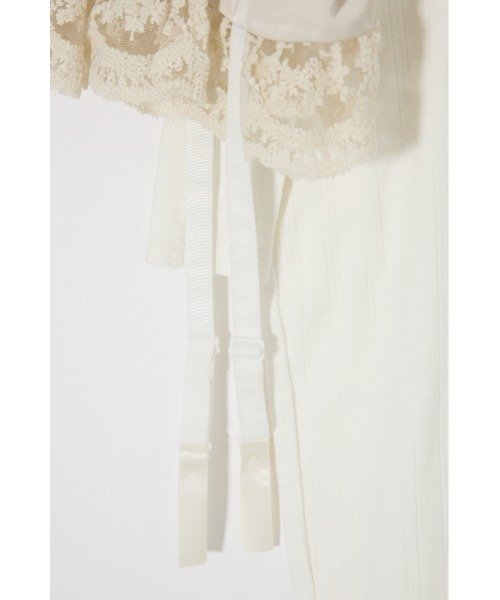 SLY(スライ)の「LINGERIE CARDIGAN WRAP ランジェリー カーディガン ラップ 春服(スカート・レディース・グレー/ホワイト・FREE)」の11枚目の写真