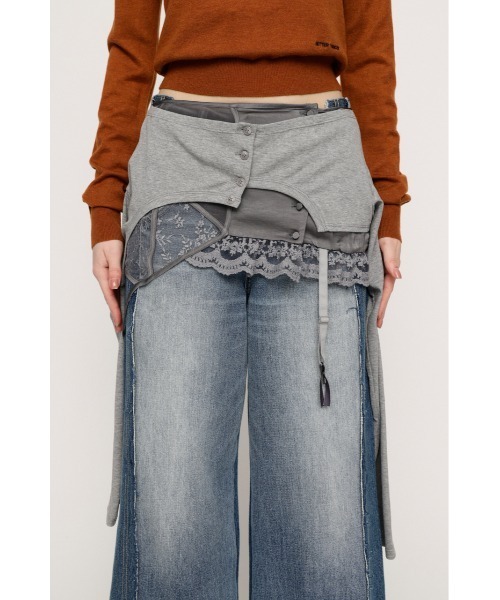 SLY(スライ)の「LINGERIE CARDIGAN WRAP ランジェリー カーディガン ラップ 春服(スカート・レディース・グレー/ホワイト・FREE)」の16枚目の写真