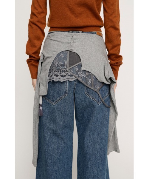 SLY(スライ)の「LINGERIE CARDIGAN WRAP ランジェリー カーディガン ラップ 春服(スカート・レディース・グレー/ホワイト・FREE)」の18枚目の写真