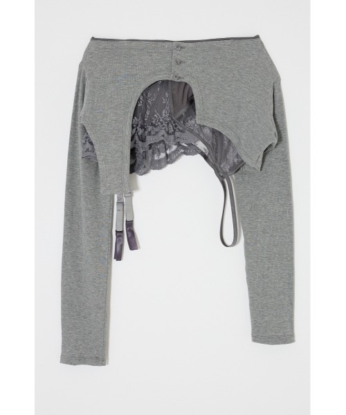 SLY(スライ)の「LINGERIE CARDIGAN WRAP ランジェリー カーディガン ラップ 春服(スカート・レディース・グレー/ホワイト・FREE)」の21枚目の写真