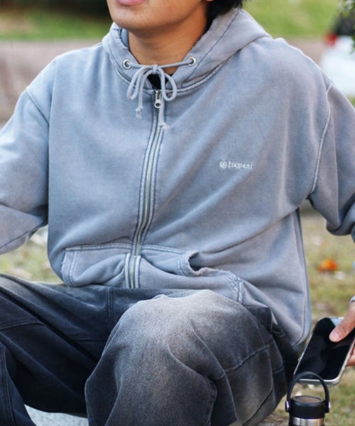 ELEMENT(エレメント)の「ELEMENT/エレメント HORIZONTAL HOOD FULL ZIP パーカー BG021001(パーカー・メンズ・グレー/ブルー/ブラック・M/L)」の3枚目の写真