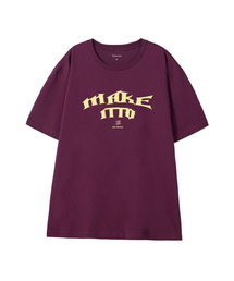 MAKEITTO（メイキット）の「[BLACK LETTER]CREW NECK TEE_WINE（Tシャツ/カットソー）」