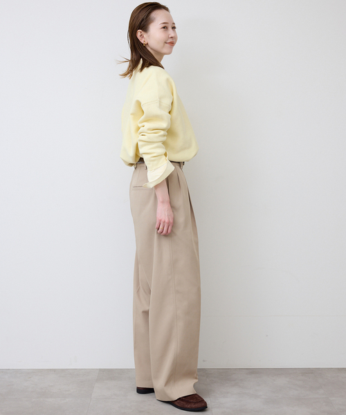 SLOBE IENA（スローブイエナ）の「《セットアップ対応可/追加》コットンダブルフェイスプルオーバー（ニット/セーター・レディース・ベージュ/ネイビー/イエロー/チャコールグレー・FREE）」の15枚目の写真