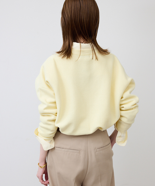 SLOBE IENA（スローブイエナ）の「《セットアップ対応可/追加》コットンダブルフェイスプルオーバー（ニット/セーター・レディース・ベージュ/ネイビー/イエロー/チャコールグレー・FREE）」の21枚目の写真