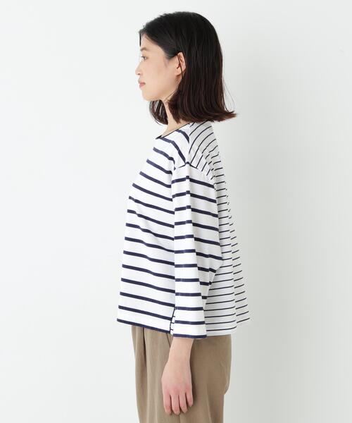 human woman(ヒューマンウーマン)の「◆【定番】ハイゲージボーダーカットソー(Tシャツ/カットソー・レディース・ダークインディゴブルー/チャコールグレー・MEDIUM)」の16枚目の写真