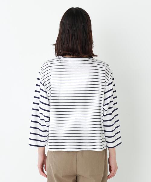human woman(ヒューマンウーマン)の「◆【定番】ハイゲージボーダーカットソー(Tシャツ/カットソー・レディース・ダークインディゴブルー/チャコールグレー・MEDIUM)」の17枚目の写真