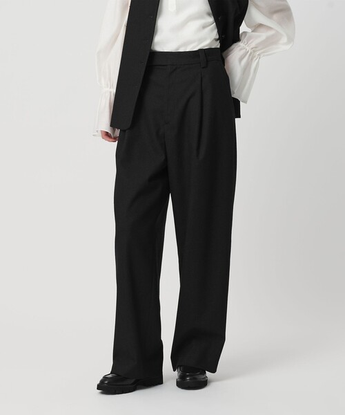 BEAUTY&YOUTH UNITED ARROWS（ビューティーアンドユースユナイテッドアローズ）の「ツイードライク タックワイドパンツ（スラックス・レディース・ブラック/その他1・S/XS/M）」の2枚目の写真