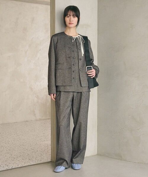 BEAUTY&YOUTH UNITED ARROWS（ビューティーアンドユースユナイテッドアローズ）の「ツイードライク タックワイドパンツ（スラックス・レディース・ブラック/その他1・S/XS/M）」の5枚目の写真