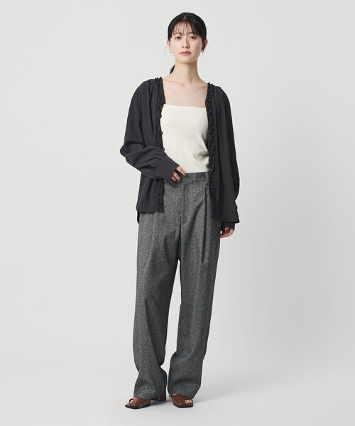 BEAUTY&YOUTH UNITED ARROWS（ビューティーアンドユースユナイテッドアローズ）の「ツイードライク タックワイドパンツ（スラックス・レディース・ブラック/その他1・S/XS/M）」の7枚目の写真