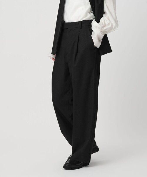 BEAUTY&YOUTH UNITED ARROWS（ビューティーアンドユースユナイテッドアローズ）の「ツイードライク タックワイドパンツ（スラックス・レディース・ブラック/その他1・S/XS/M）」の9枚目の写真