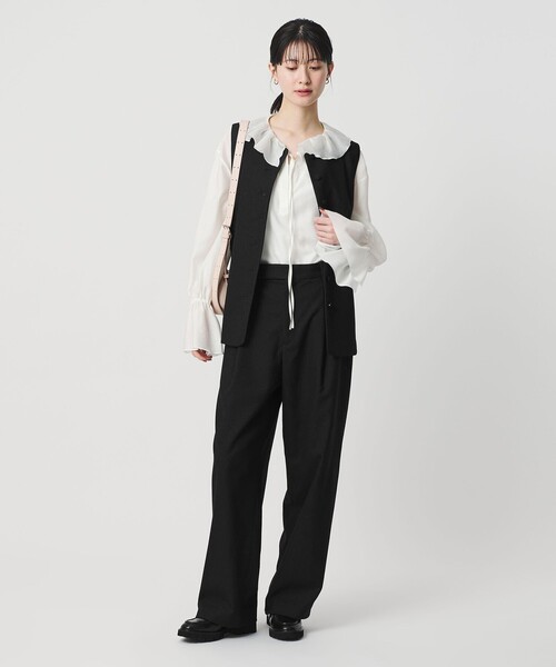 BEAUTY&YOUTH UNITED ARROWS（ビューティーアンドユースユナイテッドアローズ）の「ツイードライク タックワイドパンツ（スラックス・レディース・ブラック/その他1・S/XS/M）」の10枚目の写真