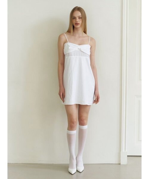 KINDABABY（カインダベイビー）の「romance ribbon dress - white（ワンピース・レディース・ホワイト・FREE）」の3枚目の写真