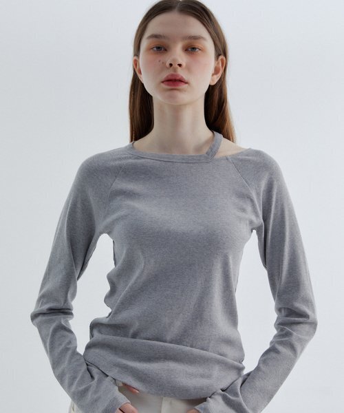 RAVEROUS(レイバーロス)の「カットワークTシャツメランジグレー(Tシャツ/カットソー・レディース・その他・1)」の1枚目の写真