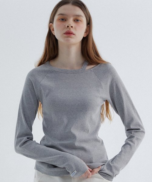 RAVEROUS(レイバーロス)の「カットワークTシャツメランジグレー(Tシャツ/カットソー・レディース・その他・1)」の2枚目の写真