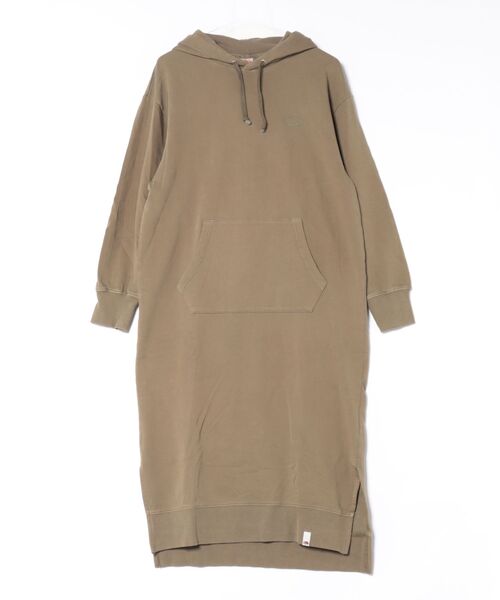 FRUIT OF THE LOOM（フルーツオブザルーム）の「【ST】【FRUIT OF THE LOOM】製品染め プルオーバーパーカーワ（ワンピース・レディース・カーキ/レンガ/ピンク/ホワイト・FREE）」の3枚目の写真