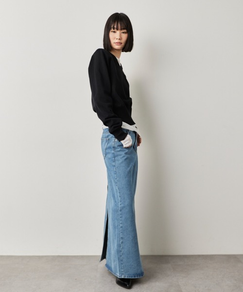 HANNE(アン)の「デニムロングスカート(デニムスカート・レディース・ブルー/ブラック・S/M)」の5枚目の写真