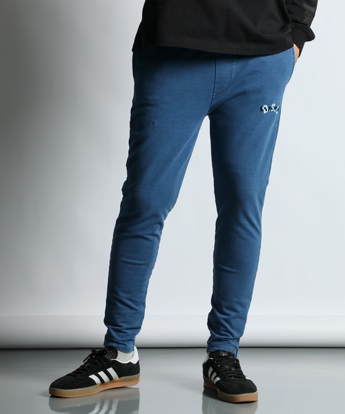 セール】[INDIGO LABEL] SET UP SMART PANTS：インディゴポンチ素材