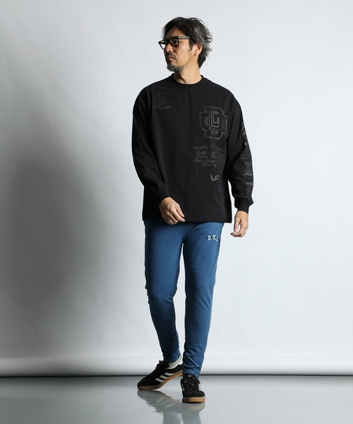 セール】[INDIGO LABEL] SET UP SMART PANTS：インディゴポンチ素材
