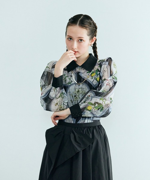 フラワーフレームプリントブラウス（シャツ/ブラウス）｜Audie a Muses