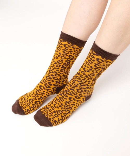 RNA（アールエヌエー）の「E5220 レオパードロゴソックス（ソックス/靴下・レディース・グリーン/ピンク/ベージュ/マスタード・FREE）」の3枚目の写真