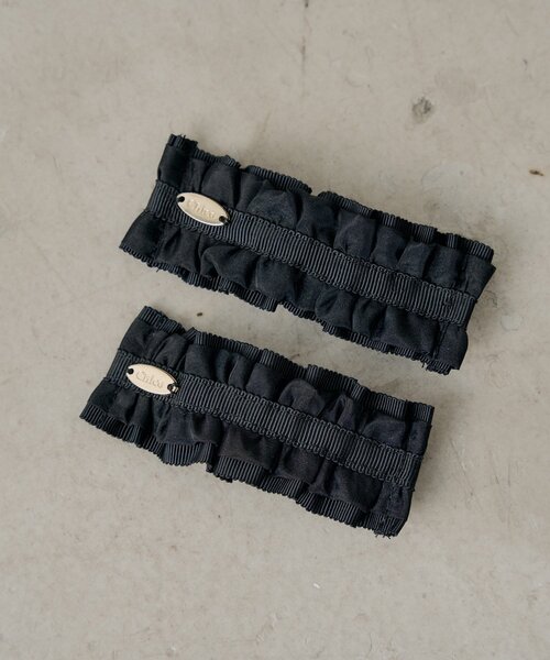 Chico（チコ）の「ギャザーフリルバレッタセット（バレッタ/ヘアクリップ・レディース・ブラック/アイボリー・FREE）」の5枚目の写真