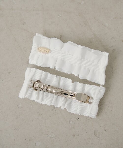 Chico（チコ）の「ギャザーフリルバレッタセット（バレッタ/ヘアクリップ・レディース・ブラック/アイボリー・FREE）」の3枚目の写真