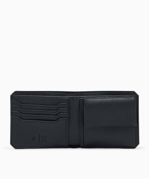 ARMANI EXCHANGE（アルマーニエクスチェンジ）の「【A|X アルマーニ エクスチェンジ】AXロゴ 二つ折り財布（コインケース付き）（財布・メンズ・ブラック・FREE）」の4枚目の写真