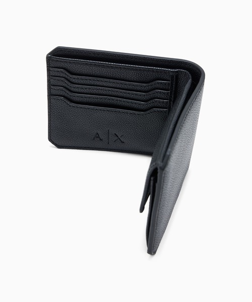 ARMANI EXCHANGE（アルマーニエクスチェンジ）の「【A|X アルマーニ エクスチェンジ】AXロゴ 二つ折り財布（コインケース付き）（財布・メンズ・ブラック・FREE）」の3枚目の写真
