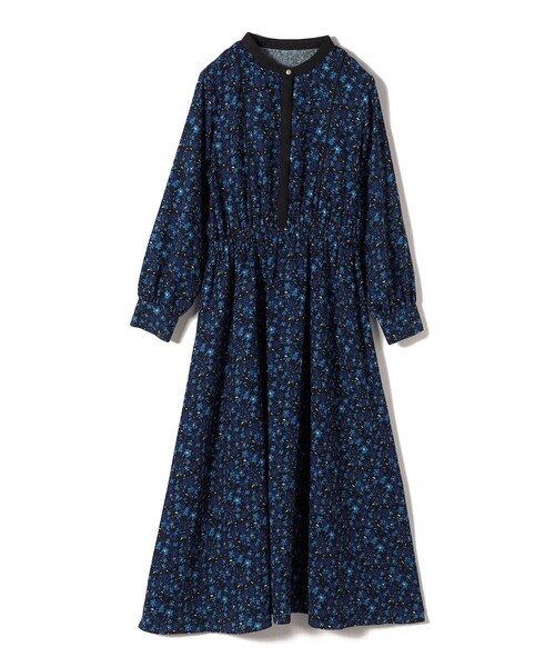 SHIPS Colors（シップス カラーズ）の「SHIPS Colors:〈手洗い可能〉MULHOUSE フラワー プリント ワンピース◇（ワンピース・レディース・ブラック/ブルー・ONE SIZE）」の4枚目の写真