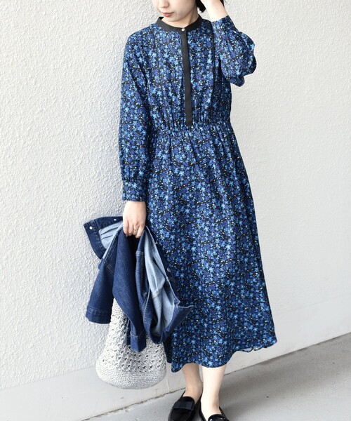 SHIPS Colors:〈手洗い可能〉MULHOUSE フラワー プリント ワンピース