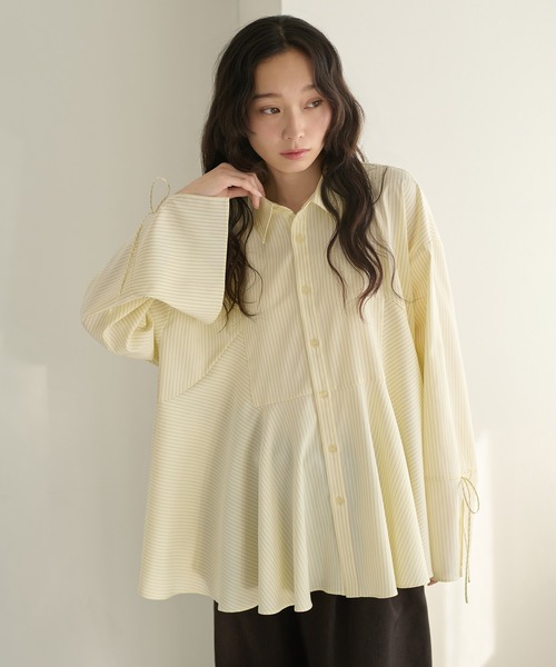 apres jour clair(アプレジュールクレア)の「【apres jour clair】ペプラムチュニックシャツ(シャツ/ブラウス・レディース・ブルー/ベージュ/アイボリー・X-LARGE/フリー)」の20枚目の写真