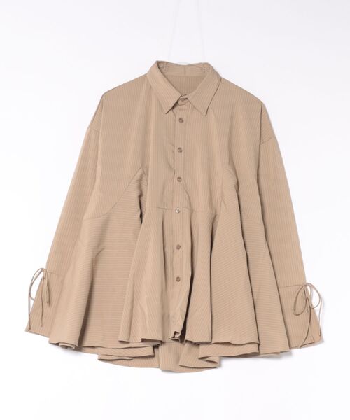 apres jour clair(アプレジュールクレア)の「【apres jour clair】ペプラムチュニックシャツ(シャツ/ブラウス・レディース・ブルー/ベージュ/アイボリー・X-LARGE/フリー)」の8枚目の写真