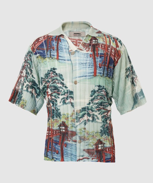 DAIRIKU(ダイリク)の「Japanese Pattern Aloha Transfer Print Polo Knit(シャツ/ブラウス・メンズ・グリーン/レッド・L/M)」の2枚目の写真