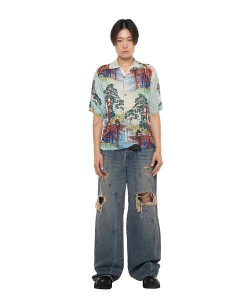 DAIRIKU(ダイリク)の「Japanese Pattern Aloha Transfer Print Polo Knit(シャツ/ブラウス・メンズ・グリーン/レッド・L/M)」の3枚目の写真
