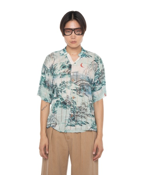 DAIRIKU(ダイリク)の「Japanese Pattern Aloha Transfer Print Polo Knit(シャツ/ブラウス・メンズ・グリーン/レッド・L/M)」の8枚目の写真
